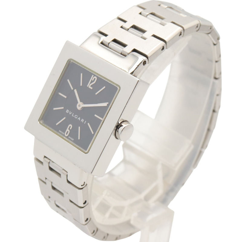 寶格麗 (Bulgari) Quadrato 系列腕錶，精鋼材質，女士款，黑色，型號 SQ22SS-1