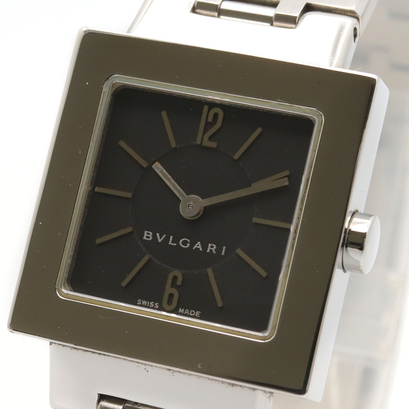 寶格麗 (Bulgari) Quadrato 系列腕錶，精鋼材質，女士款，黑色，型號 SQ22SS-2