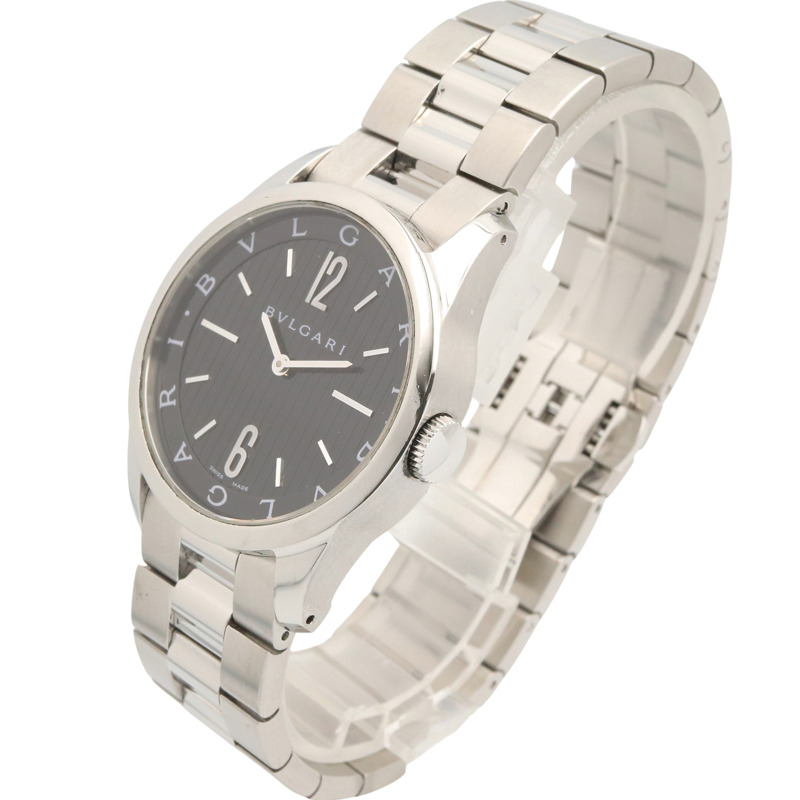 寶格麗 (Bulgari) Solo Tempo 系列腕錶,精鋼材質,男士腕錶,黑色,型號 ST37S-1
