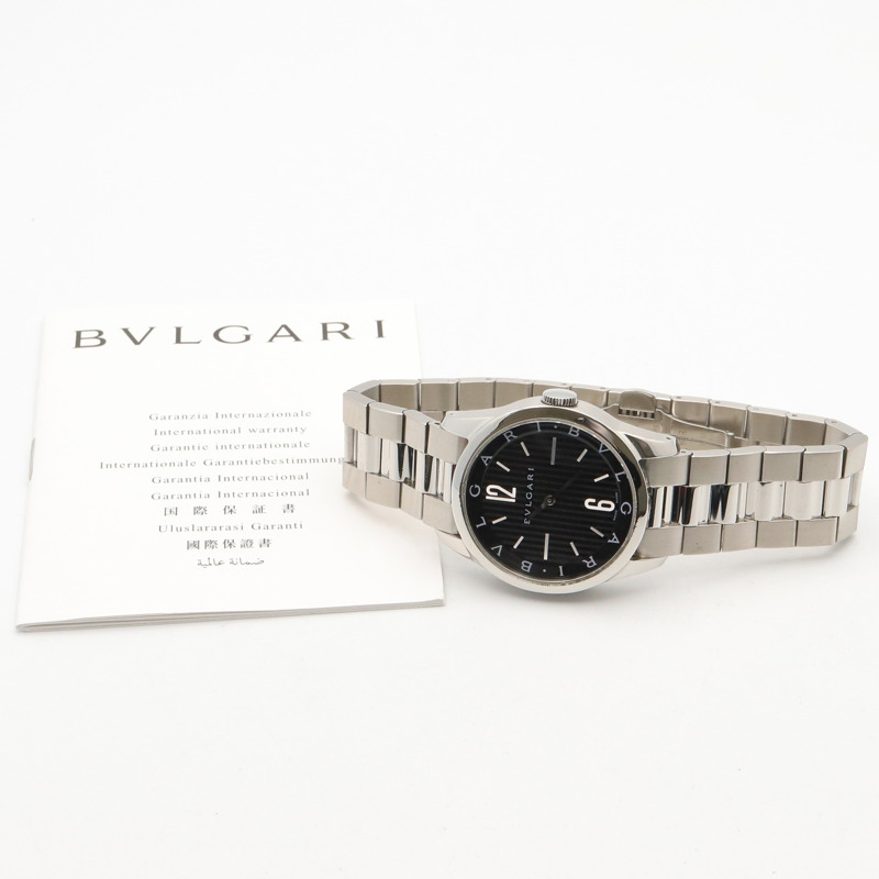 寶格麗 (Bulgari) Solo Tempo 系列腕錶,精鋼材質,男士腕錶,黑色,型號 ST37S-9