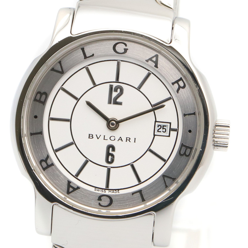 寶格麗 (Bulgari) Solo Tempo 系列腕錶，不鏽鋼材質，女士款，白色 (ST29S)-2
