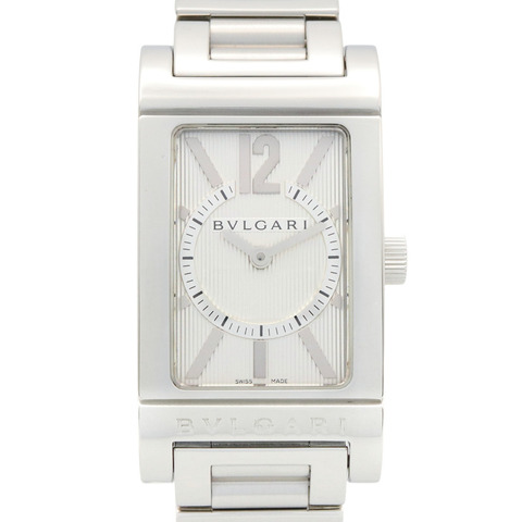 寶格麗 (Bulgari) Rettangolo 系列腕錶，不鏽鋼材質，女士款，銀色，型號 RT39S