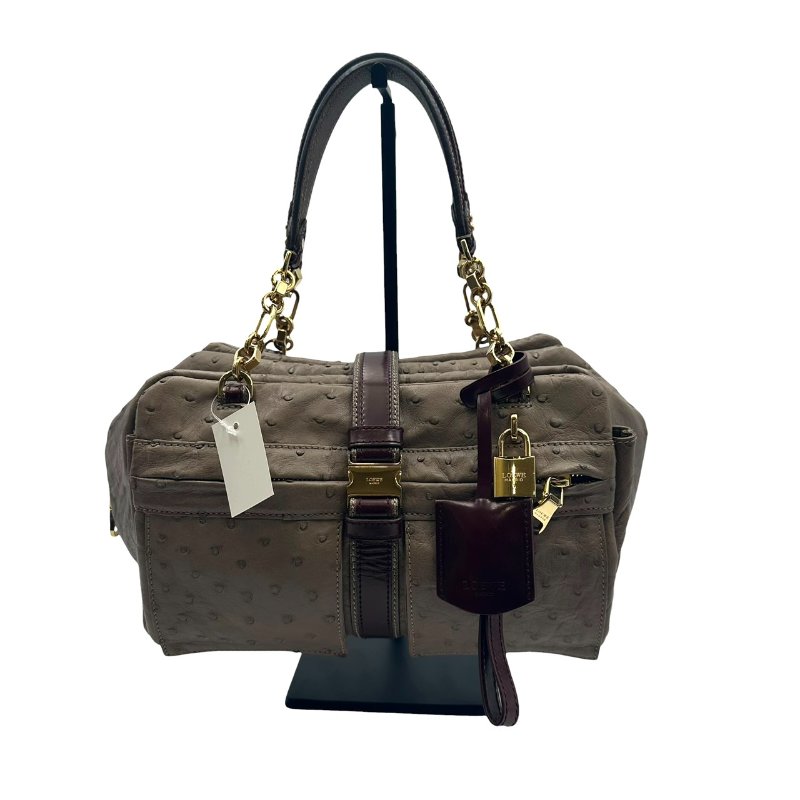 【美收精品】LOEWE 鴕鳥皮手提包 C-572【隔月月中將轉賣至日本 上架期限30天】-0