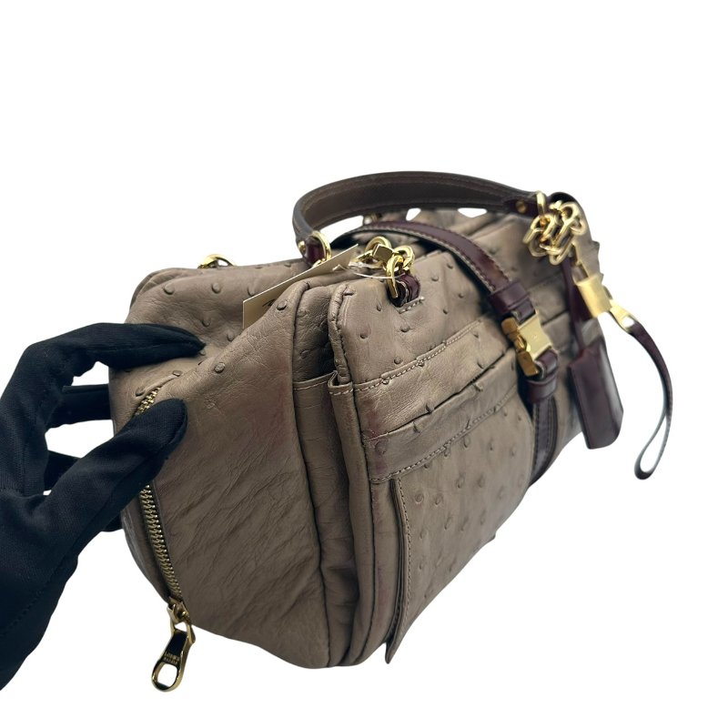 【美收精品】LOEWE 鴕鳥皮手提包 C-572【隔月月中將轉賣至日本 上架期限30天】-5