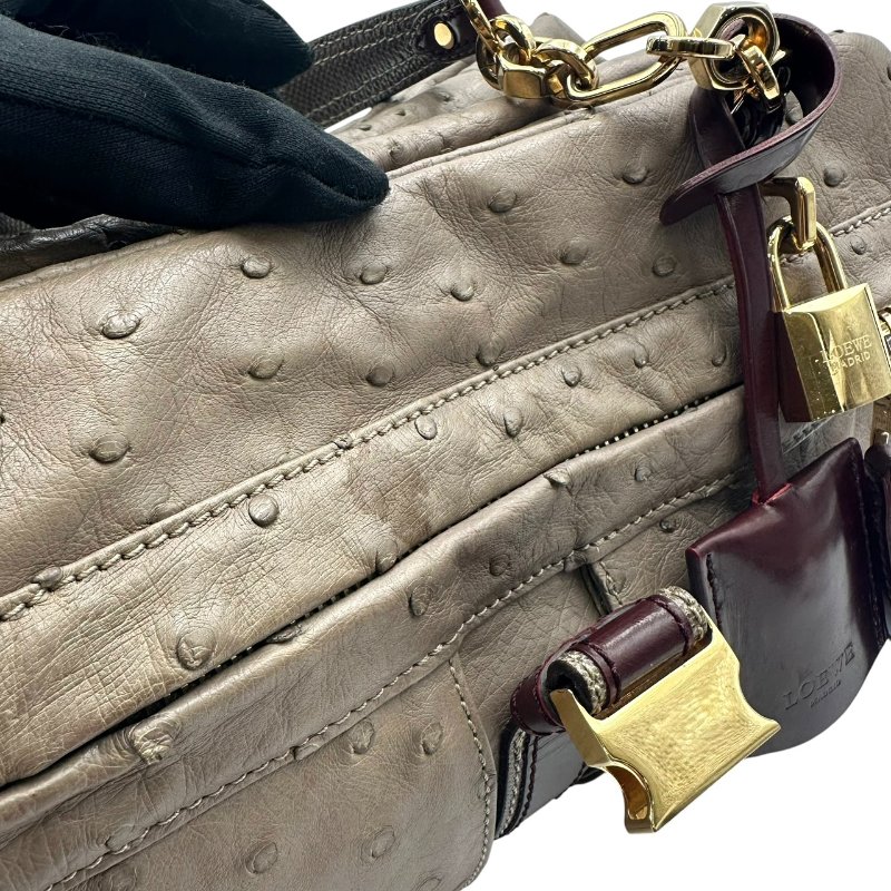 【美收精品】LOEWE 鴕鳥皮手提包 C-572【隔月月中將轉賣至日本 上架期限30天】-7
