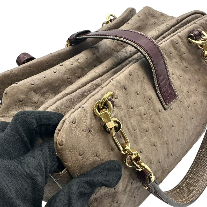 【美收精品】LOEWE 鴕鳥皮手提包 C-572【隔月月中將轉賣至日本 上架期限30天】-9