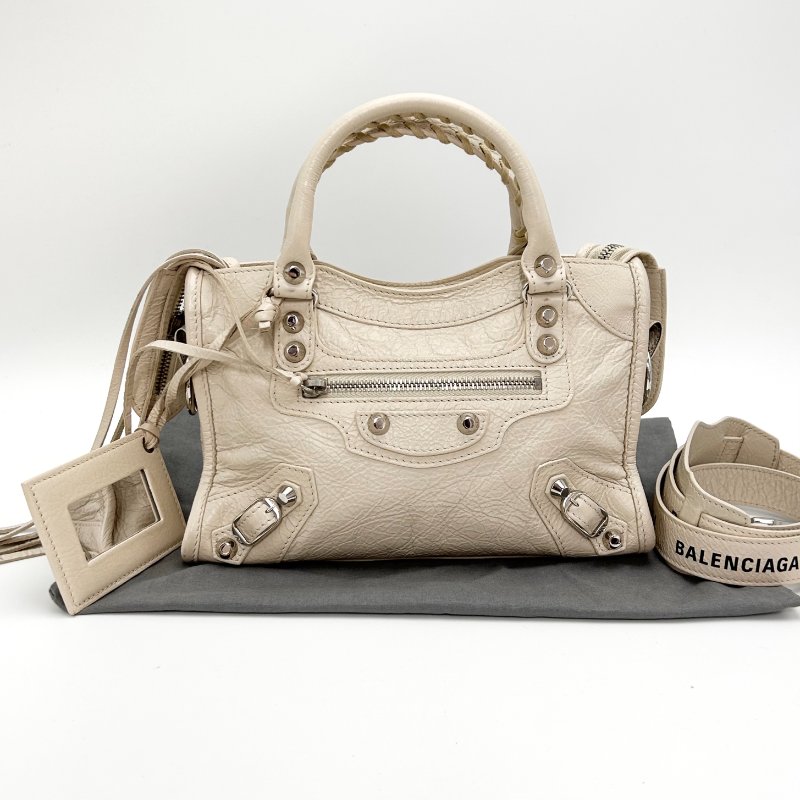 BALENCIAGA LECITY銀扣 mini機車手提肩背斜背包 24*15*8 98新配件塵袋 鏡子-1