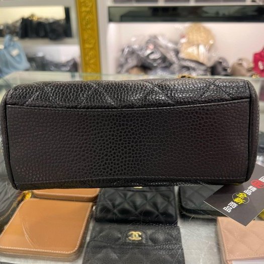 東區正精品㊣CHANEL AS5137 全新香奈兒黑色荔枝紋牛皮金鍊三層拉鍊貝殼包斜背包肩背包 RZ6453-5