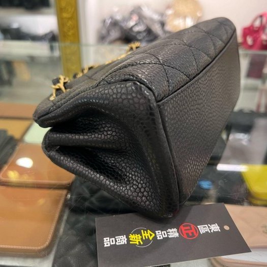 東區正精品㊣CHANEL AS5137 全新香奈兒黑色荔枝紋牛皮金鍊三層拉鍊貝殼包斜背包肩背包 RZ6453-6