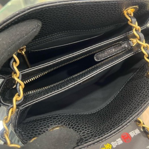 東區正精品㊣CHANEL AS5137 全新香奈兒黑色荔枝紋牛皮金鍊三層拉鍊貝殼包斜背包肩背包 RZ6453-8