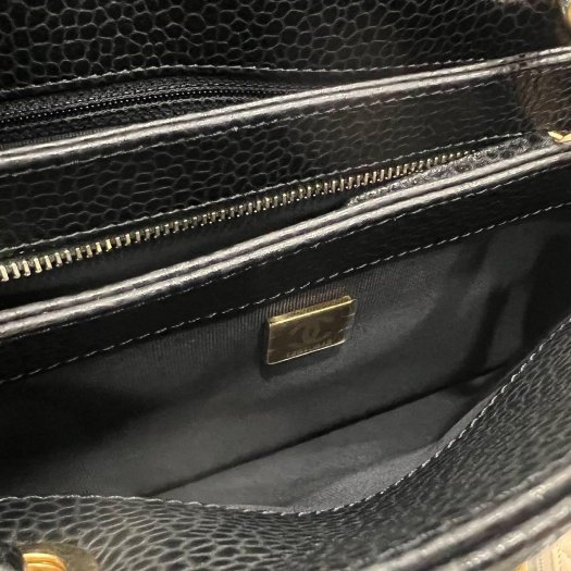 東區正精品㊣CHANEL AS5137 全新香奈兒黑色荔枝紋牛皮金鍊三層拉鍊貝殼包斜背包肩背包 RZ6453-11