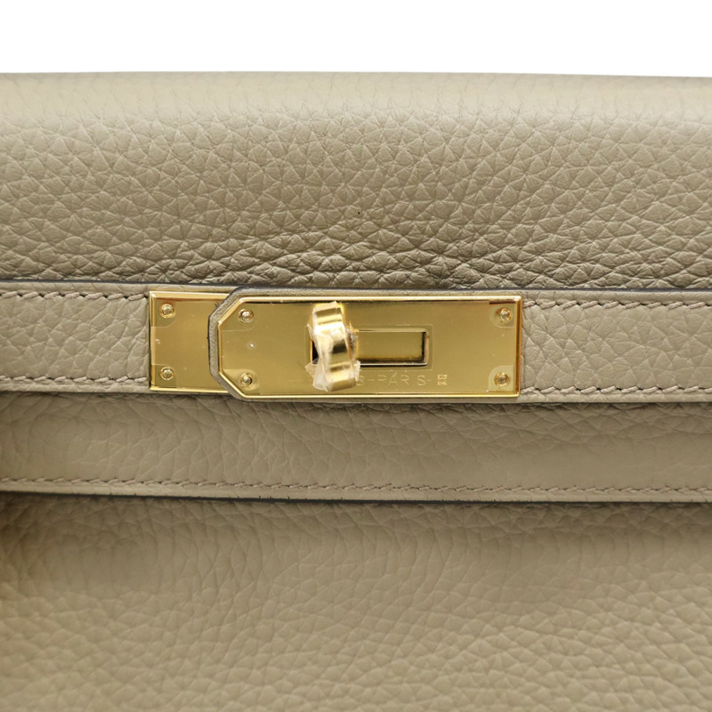 馬爾法米色 Clemence牛皮 Kelly 28 凱莉包 兩用包 W刻 金扣【HERMES 愛馬仕】 H024979CC-4