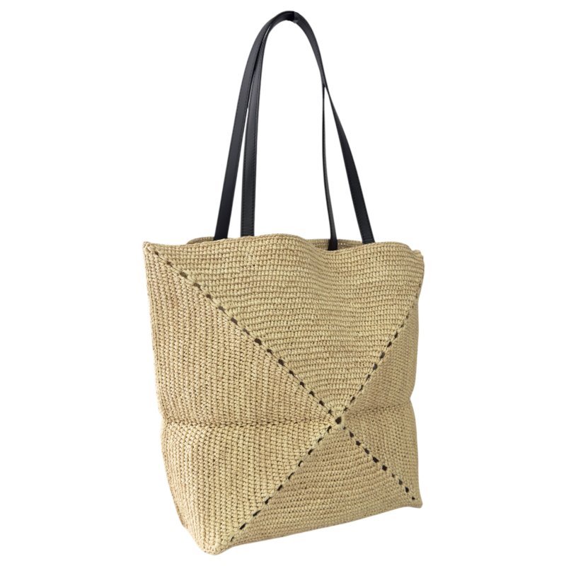 LOEWE Puzzle Fold 草編 肩背包-7