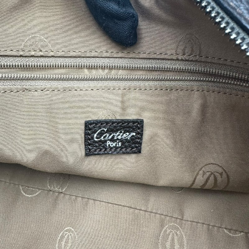 【美收精品】Cartier 黑色皮革手提包 C-575【隔月月中將轉賣至日本 上架期限30天】-12