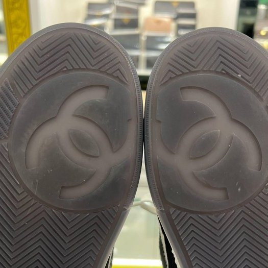 東區正精品㊣CHANEL G39978 全新香奈兒黑白熊貓麂皮雙C休閒鞋運動鞋球鞋 37.5號 RZ6464-9