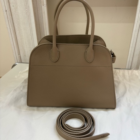 The Row Margaux 10 荔枝紋牛皮 手提肩背包 大象灰