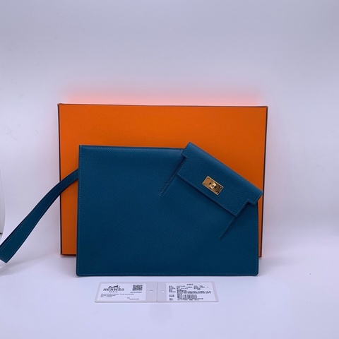 Hermes/愛馬仕 經典款Kelly錢包手抓包 金扣 Ｙ刻