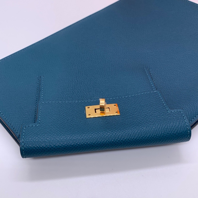 Hermes/愛馬仕 經典款Kelly錢包手抓包 金扣 Y刻-4