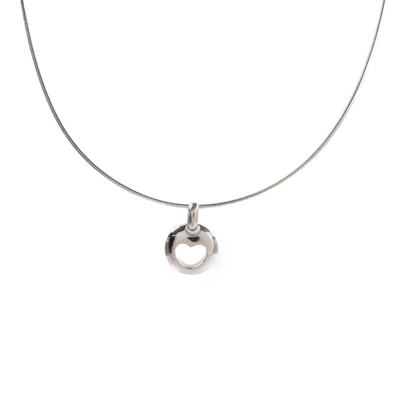 TIFFANY&CO 925純銀Pierced Heart Wire Necklace項鍊-1