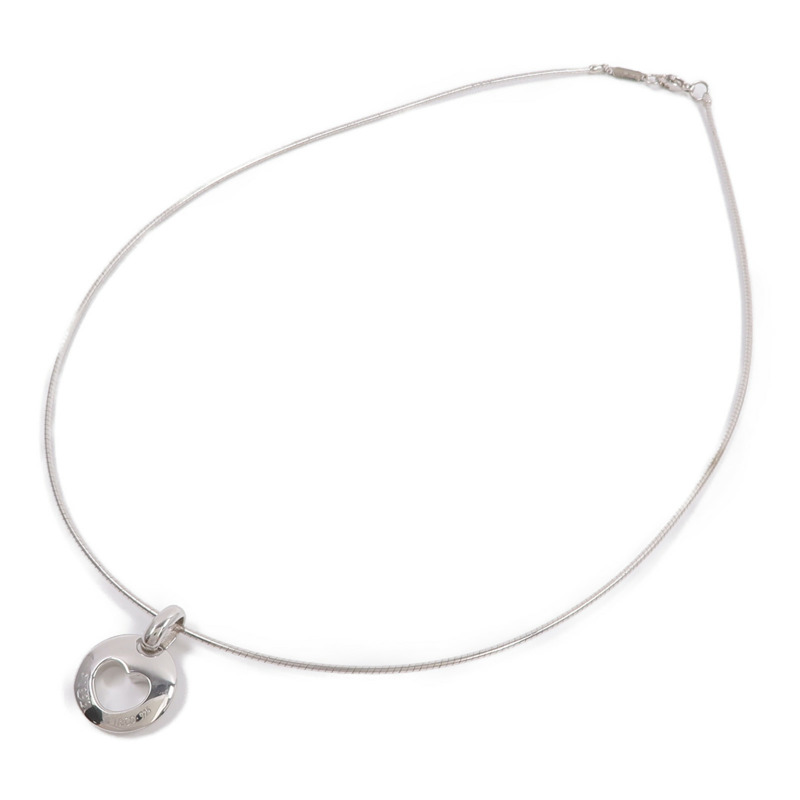 TIFFANY&CO 925純銀Pierced Heart Wire Necklace項鍊-3