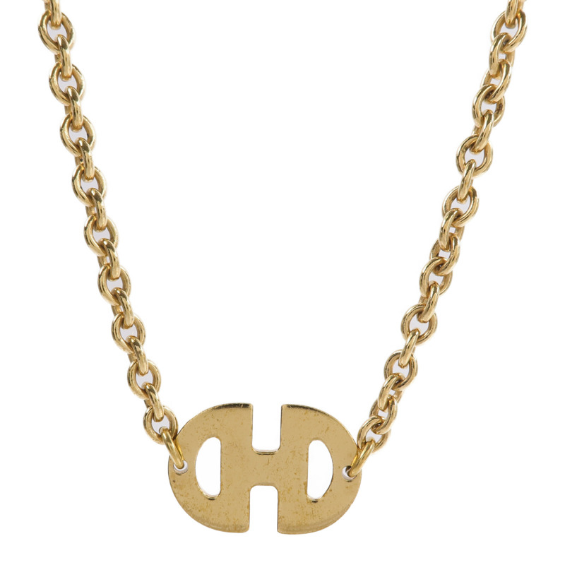 CELINE 金屬Vintage Logo Gold Chain Necklace項鍊-1