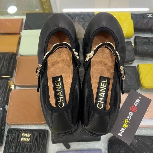 東區正精品㊣CHANEL G45778 全新香奈兒黑色全皮金幣瑪莉珍娃娃鞋平底鞋秀款 37.5號 RZ6466-9