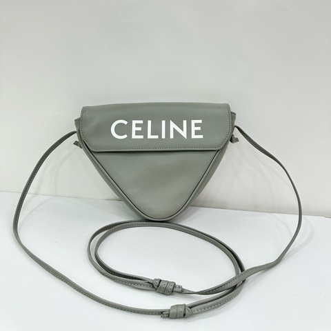 Celine瑟琳 白色全皮三角包