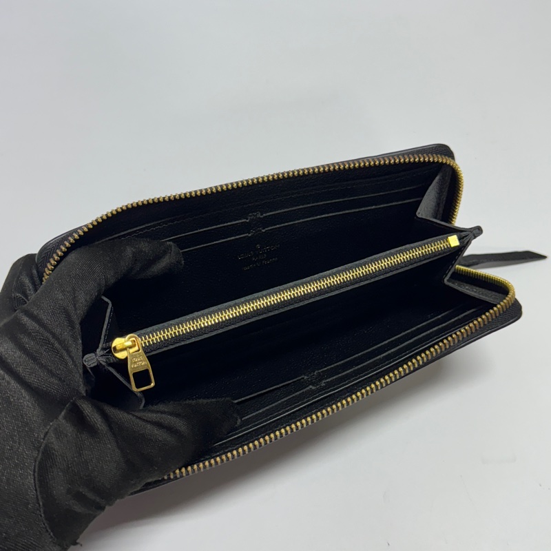 (全新閒置🎁) LV M60171 Clémence牛皮黑老花 長夾【專櫃28,300】-9
