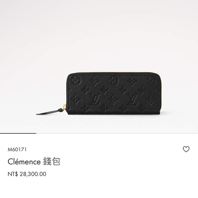 (全新閒置🎁) LV M60171 Clémence牛皮黑老花 長夾【專櫃28,300】-17