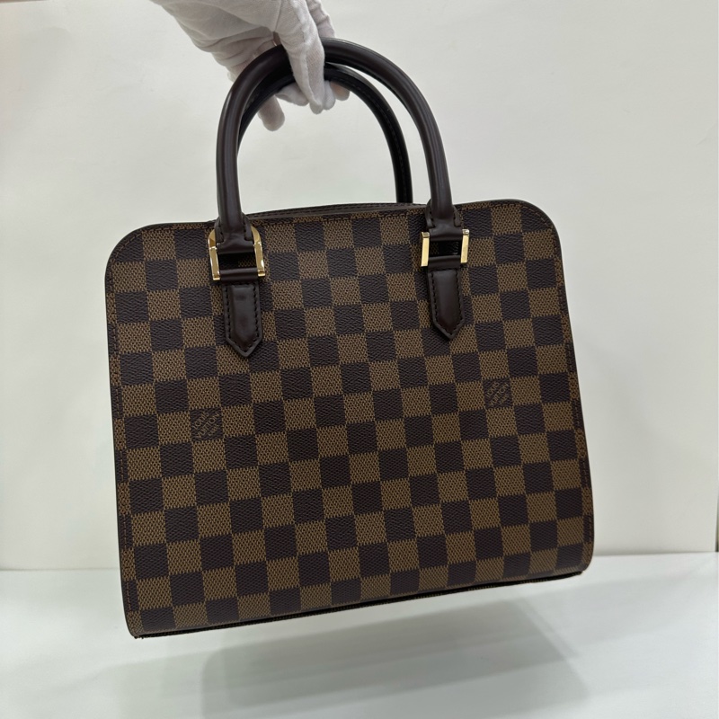 LV路易威登 Triana 經典棕色棋盤豆腐手提包,閒置未使用品 尺寸26*22cm-2