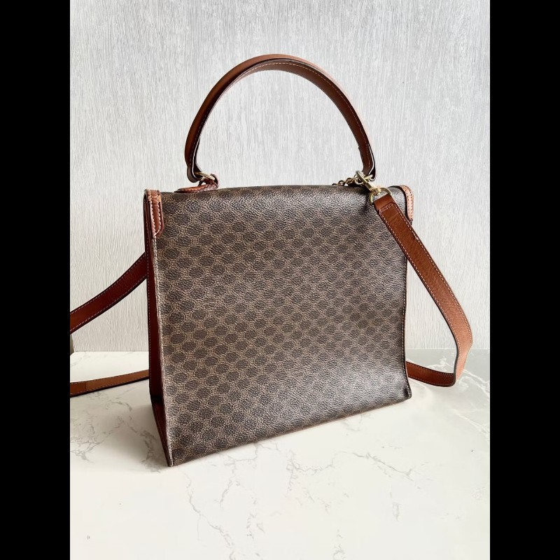 【LA LUNE】Celine 稀有陀錶金鏈子老花凱莉包 中古包 二手包 側背包 斜背包-1