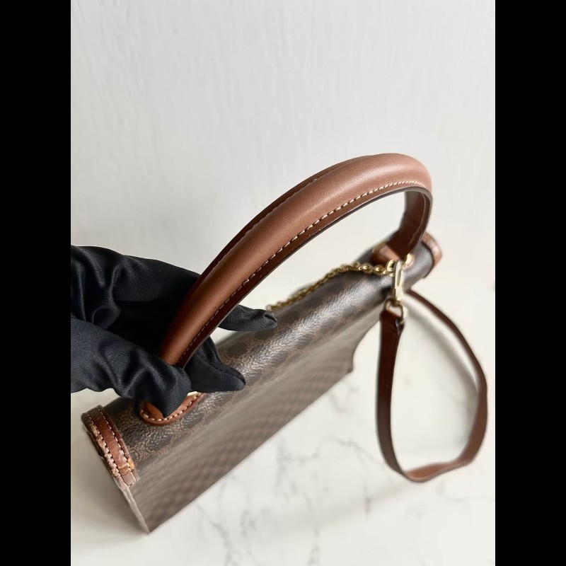 【LA LUNE】Celine 稀有陀錶金鏈子老花凱莉包 中古包 二手包 側背包 斜背包-7