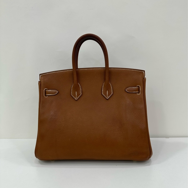 愛馬仕 Birkin25 金棕 金扣 福寶馬鞍皮 D刻 有購證-2