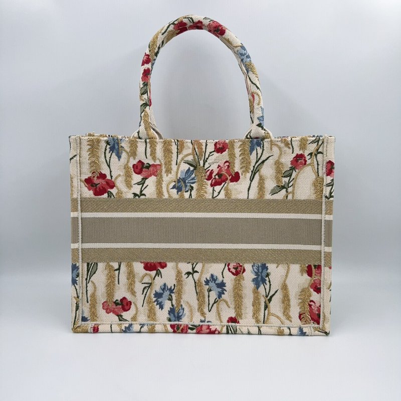 DIOR金色花穗緹花布中號BOOK TOTE托特包-2