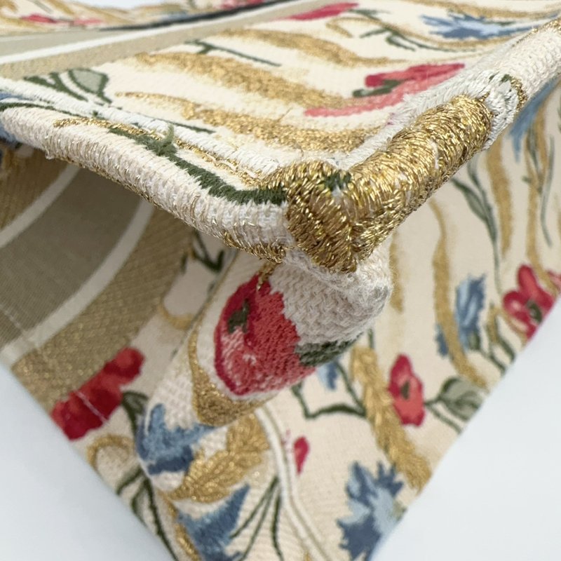 DIOR金色花穗緹花布中號BOOK TOTE托特包-9
