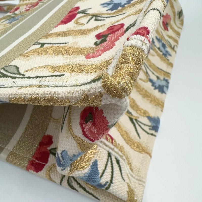 DIOR金色花穗緹花布中號BOOK TOTE托特包-10