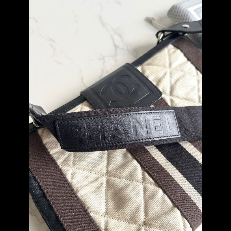 【LA LUNE】Chanel運動系列拼色斜背包 中古包 單肩包 側背包 二手包 古董包-6
