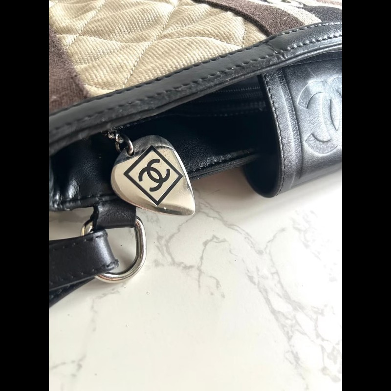 【LA LUNE】Chanel運動系列拼色斜背包 中古包 單肩包 側背包 二手包 古董包-7