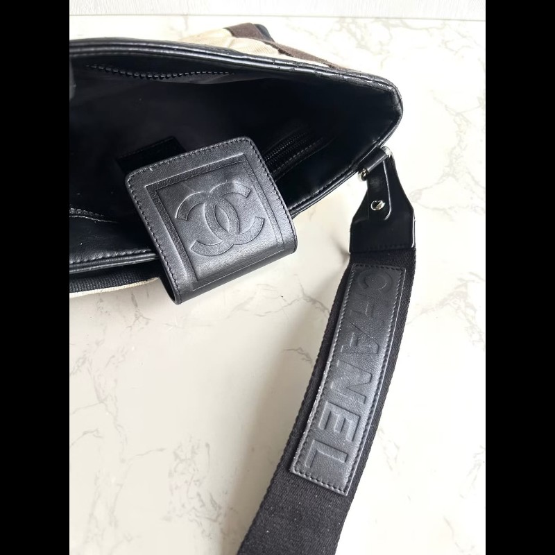 【LA LUNE】Chanel運動系列拼色斜背包 中古包 單肩包 側背包 二手包 古董包-8