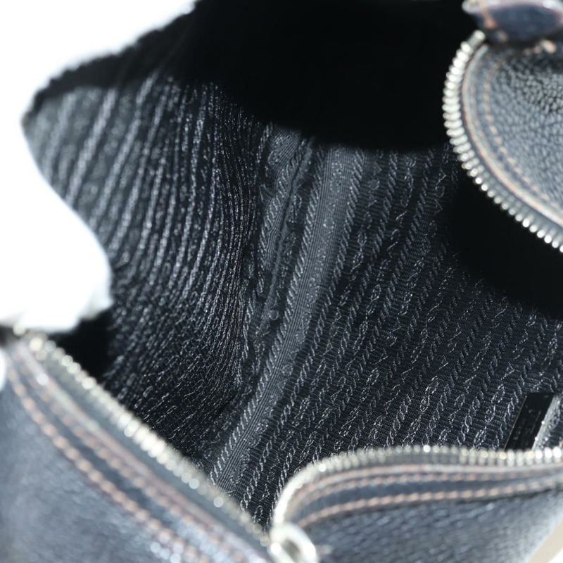 【日本直送】PRADA 黑色銀色皮革肩背包,正品編號 181414SAV-9