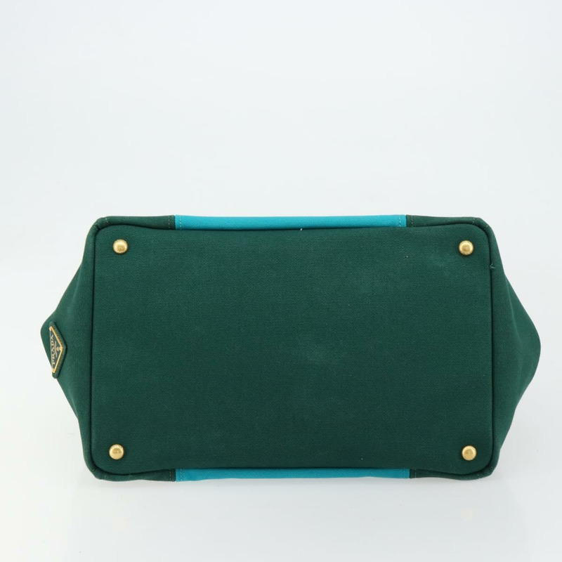 【日本直送】PRADA Kanapa MM 手提包 牛仔布 兩用 綠松石藍 金色 正品 181523A-4