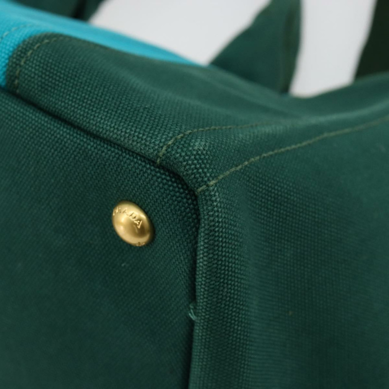 【日本直送】PRADA Kanapa MM 手提包 牛仔布 兩用 綠松石藍 金色 正品 181523A-16