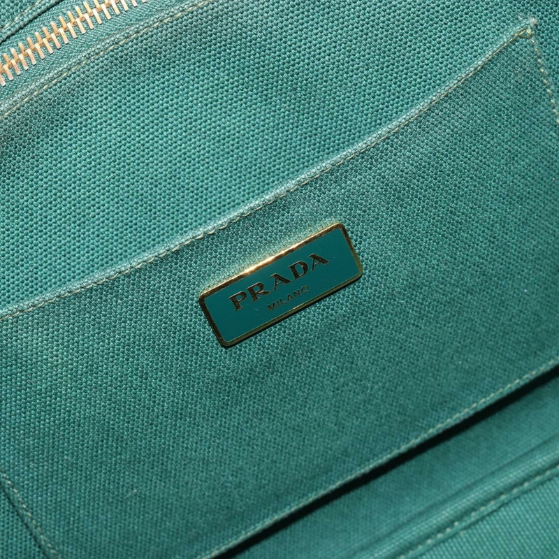 【日本直送】PRADA Kanapa MM 手提包 牛仔布 兩用 綠松石藍 金色 正品 181523A-20