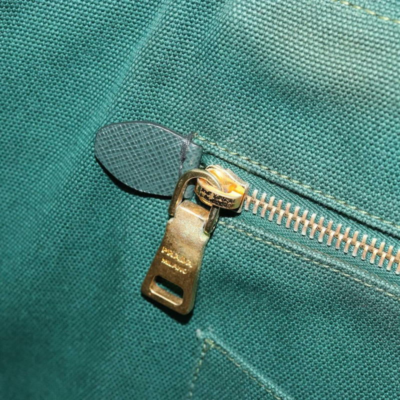 【日本直送】PRADA Kanapa MM 手提包 牛仔布 兩用 綠松石藍 金色 正品 181523A-23