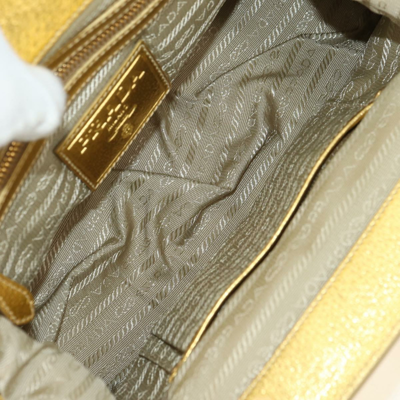 【日本直送】PRADA 鏈條單肩包 拉菲草 米色 金色 正品 181575SAV-9