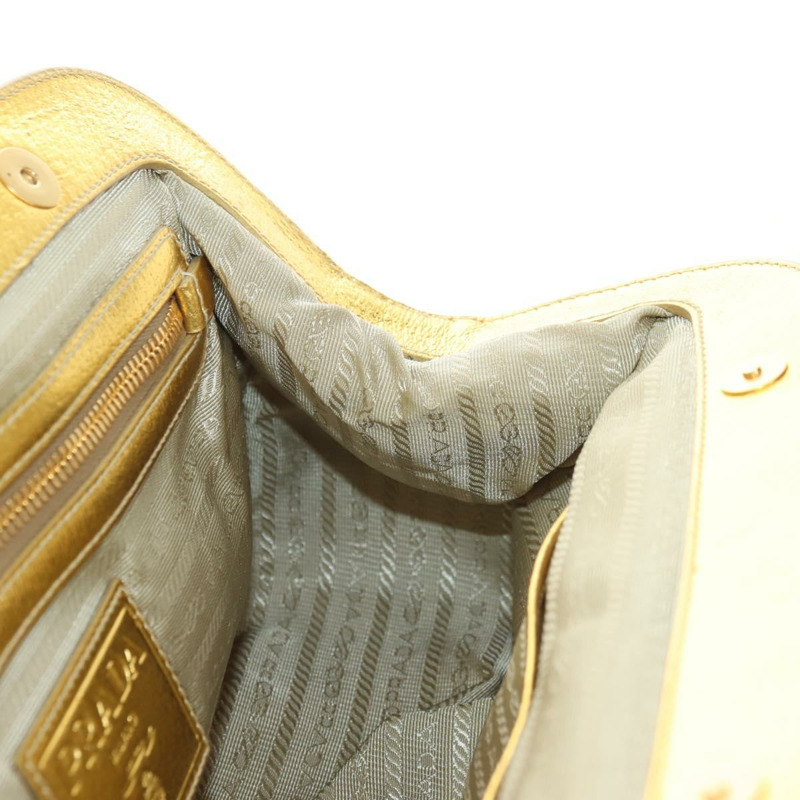 【日本直送】PRADA 鏈條單肩包 拉菲草 米色 金色 正品 181575SAV-19