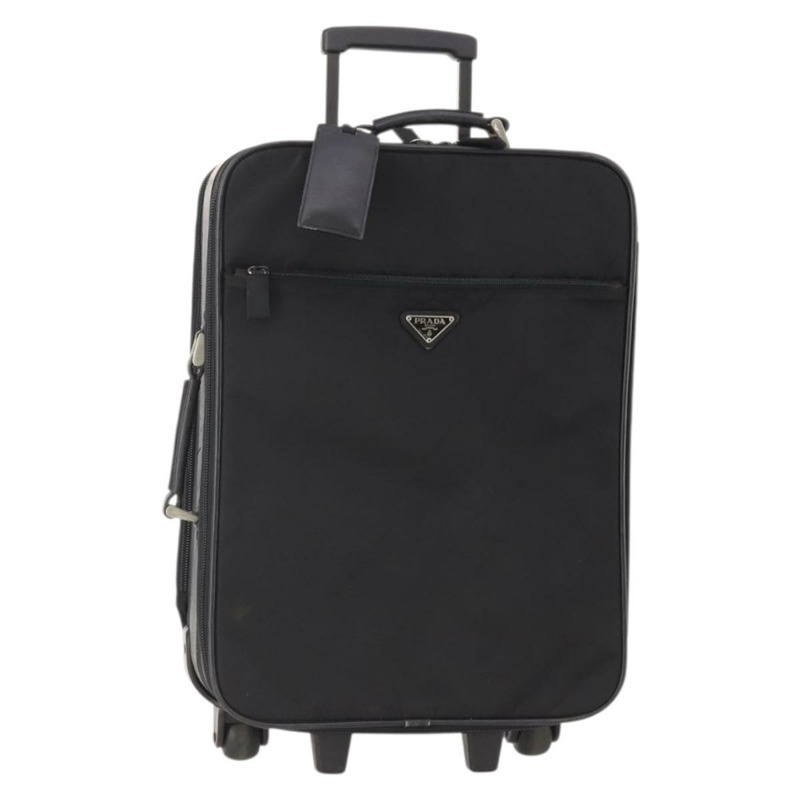 【日本直送】PRADA 黑色銀色尼龍手提箱 Auth 181553A-0