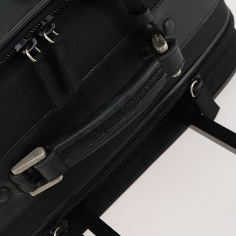 【日本直送】PRADA 黑色銀色尼龍手提箱 Auth 181553A-8