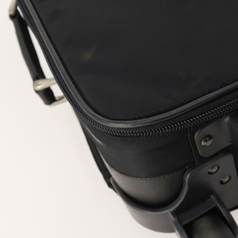 【日本直送】PRADA 黑色銀色尼龍手提箱 Auth 181553A-16