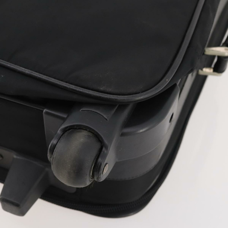 【日本直送】PRADA 黑色銀色尼龍手提箱 Auth 181553A-17